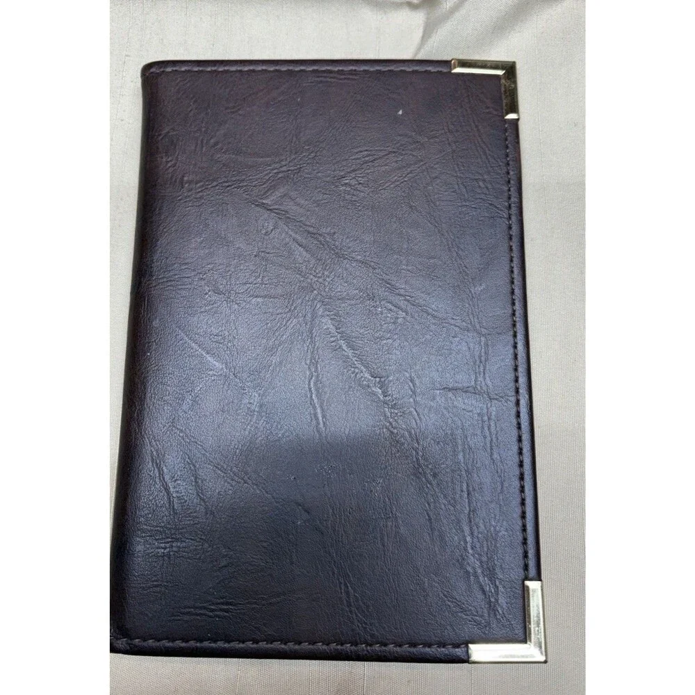 Vintage Hazel USA Leather Padfolio Brown Portfolio Gold Corners Junior Legal